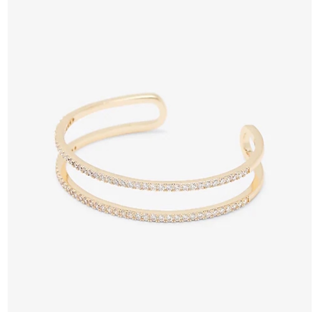 Express cubic zirconia stone cuff bracelet